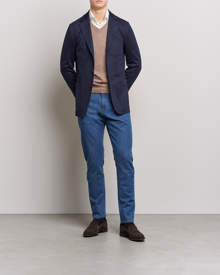 Homme | Jeans | Canali | Slim Fit 5-Pocket Jeans Blue Wash