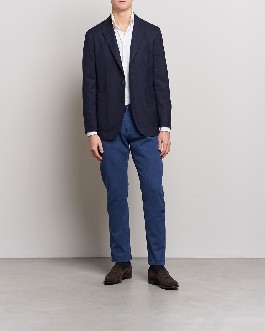 Homme | Pantalons | Canali | Slim Fit 5-Pocket Pants Dark Blue