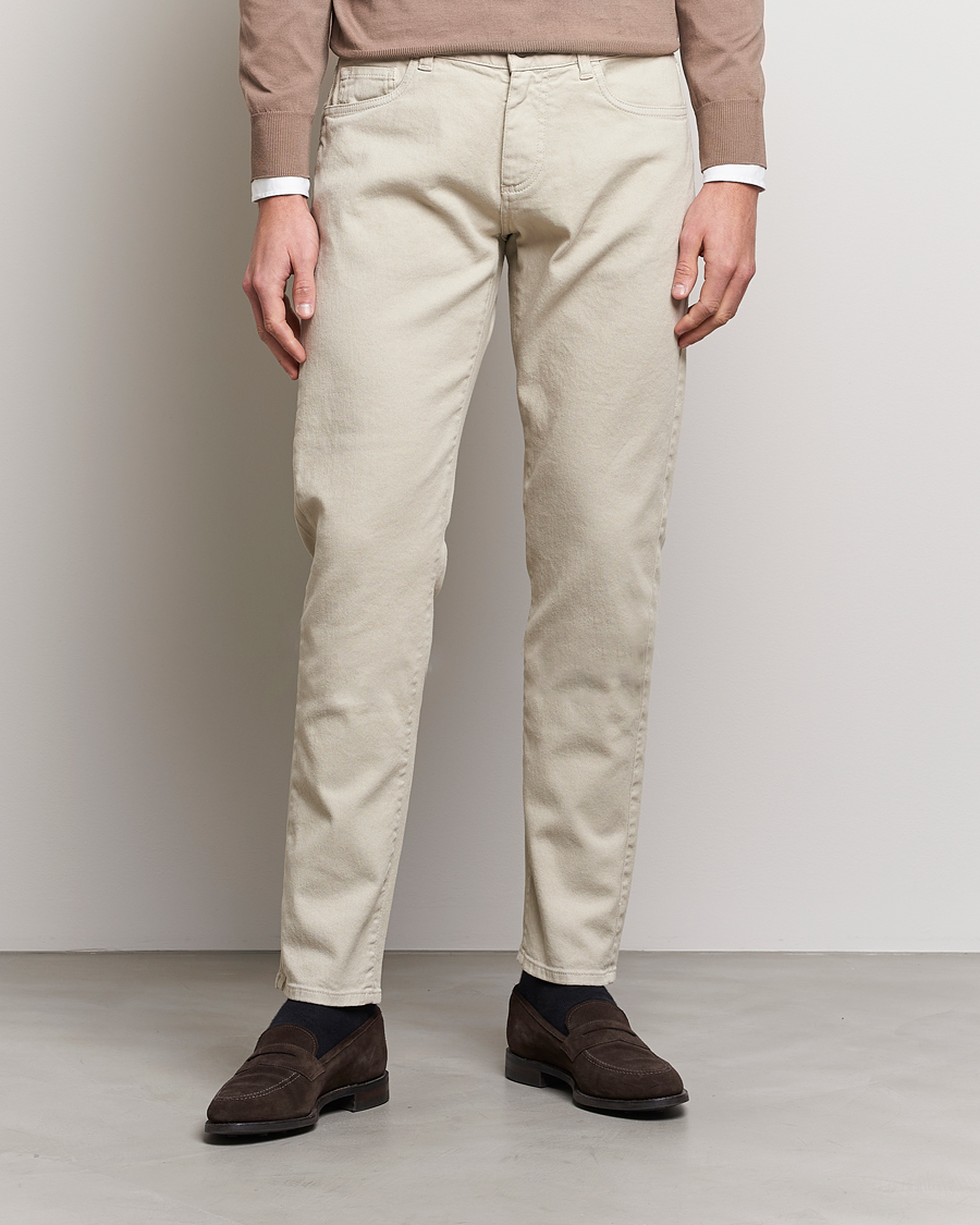 Homme | Pantalons | Canali | Slim Fit 5-Pocket Pants Beige