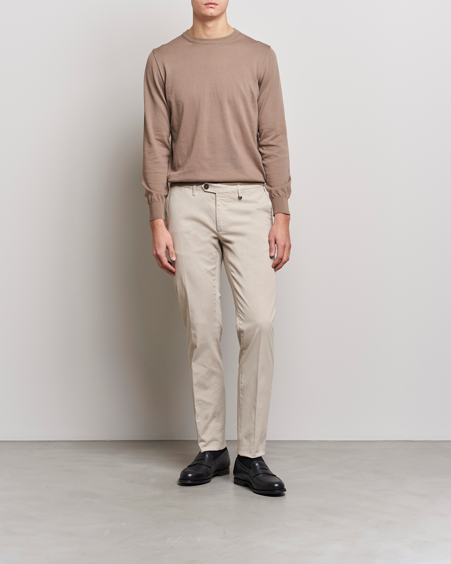 Homme | Pantalons | Canali | Cotton Stretch Chinos Beige