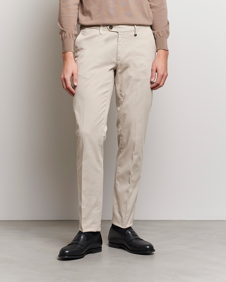 Homme | Pantalons | Canali | Cotton Stretch Chinos Beige