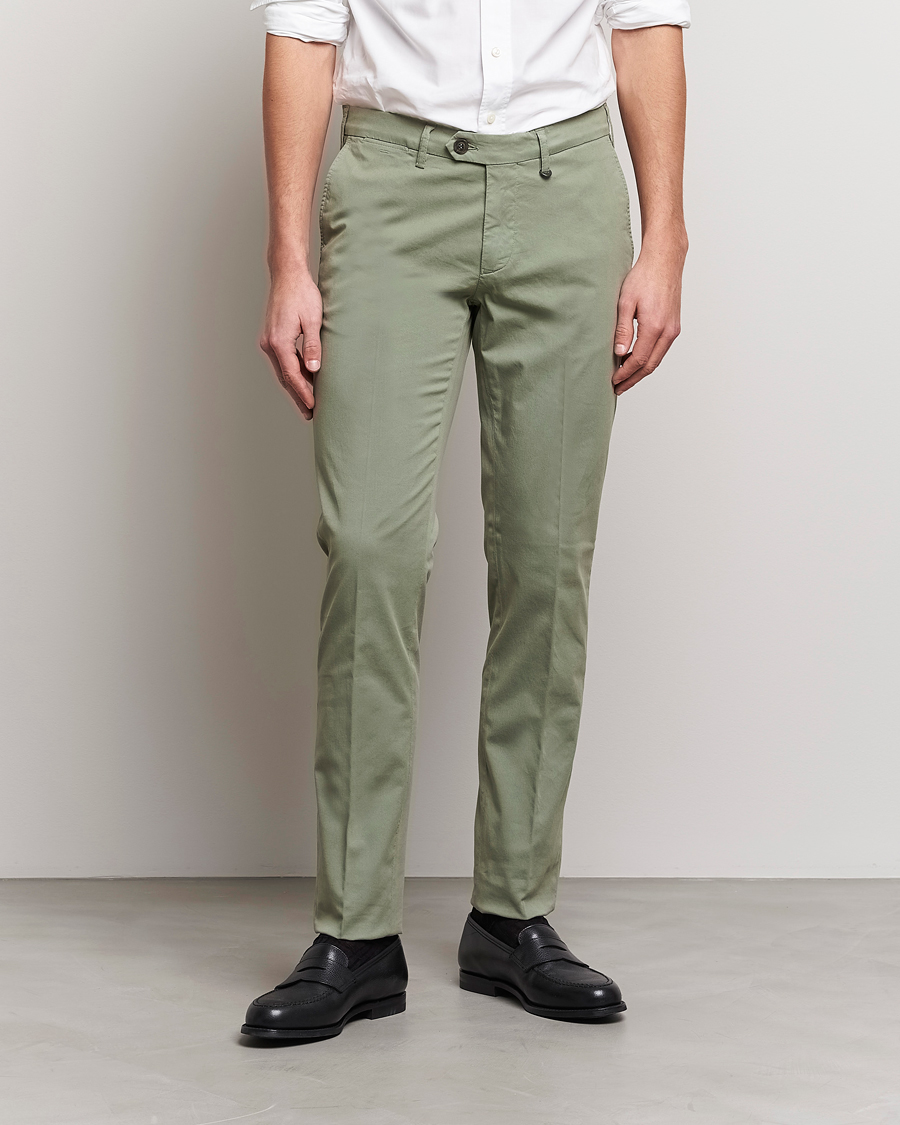 Homme | Pantalons | Canali | Cotton Stretch Chinos Sage