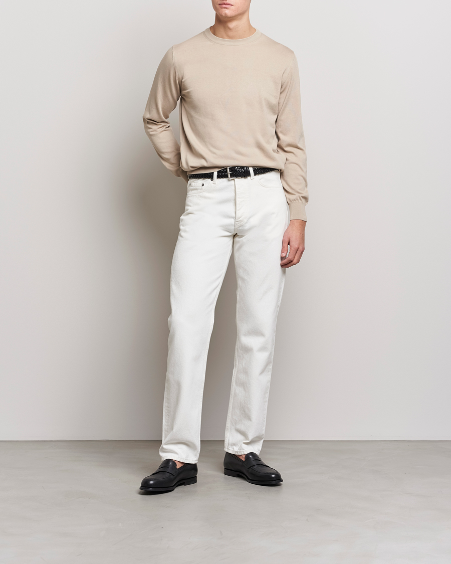 Homme | Pulls Et Tricots | Canali | Cotton Crew Neck Pullover Beige