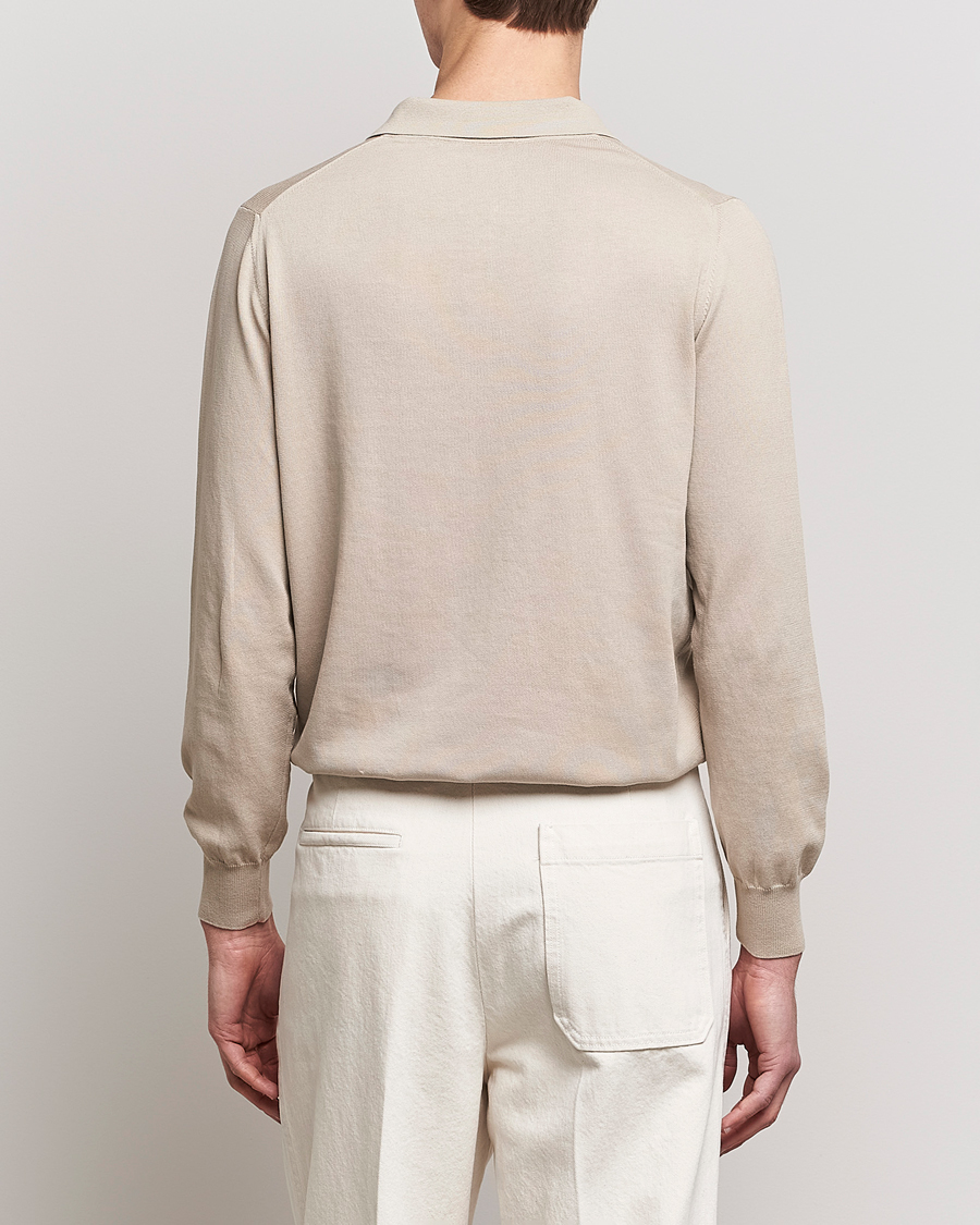 Homme | Pulls Et Tricots | Canali | Cotton Long Sleeve Polo Beige