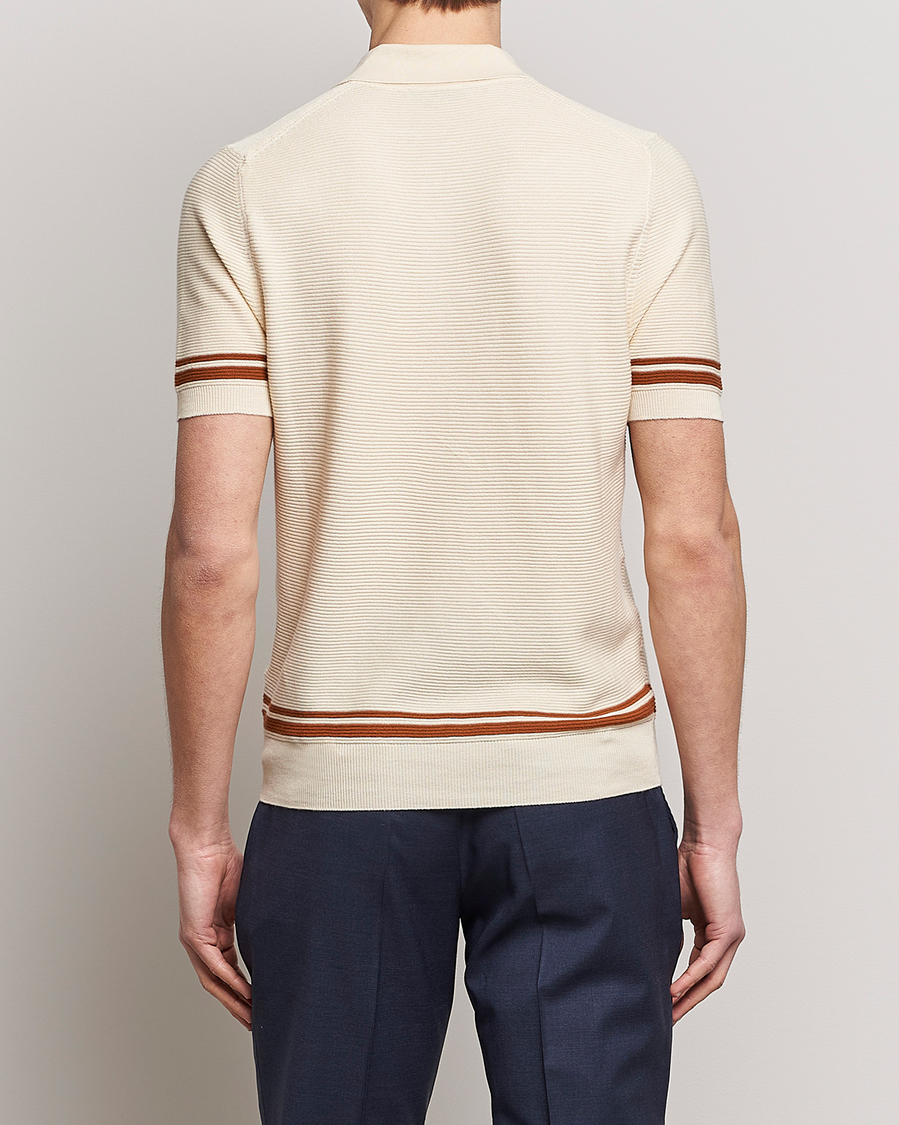 Homme | Pulls Et Tricots | Canali | Short Sleeve Knitted Polo Beige
