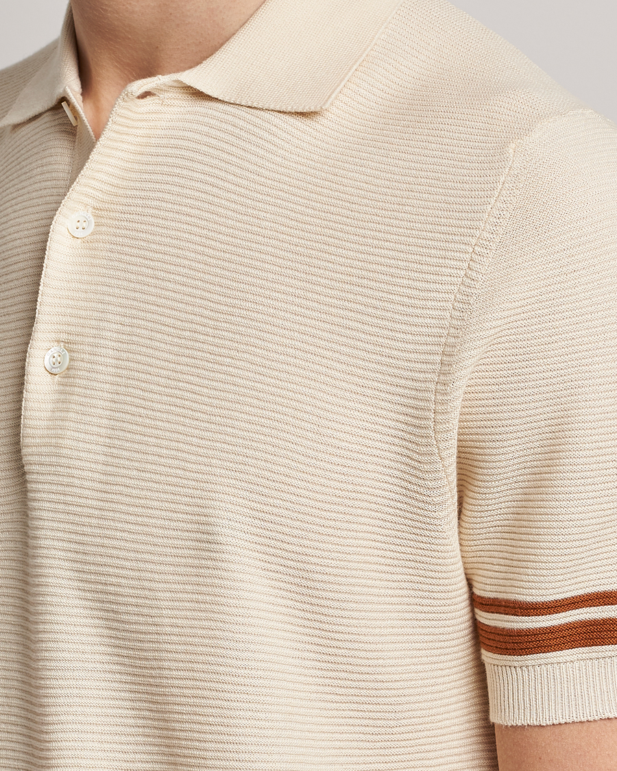 Homme | Pulls Et Tricots | Canali | Short Sleeve Knitted Polo Beige
