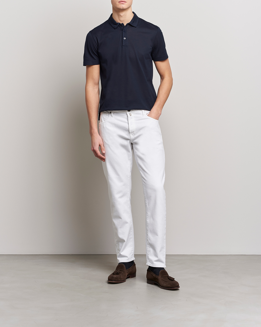 Homme | Polos | Canali | Short Sleeve Polo Pique Navy