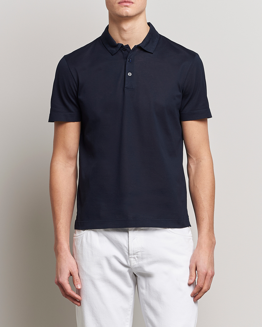 Homme | Polos | Canali | Short Sleeve Polo Pique Navy