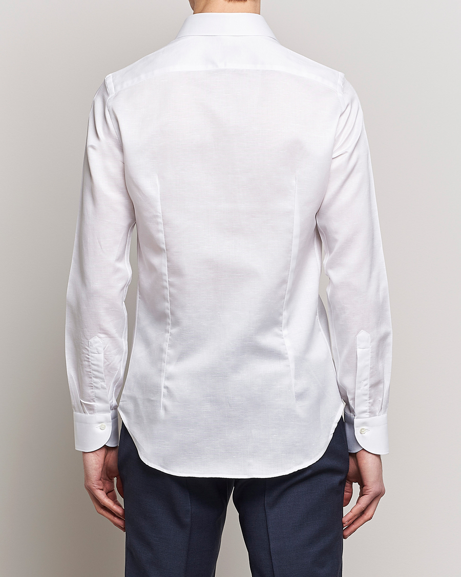 Homme | Chemises | Canali | Slim Fit Linen Shirt White
