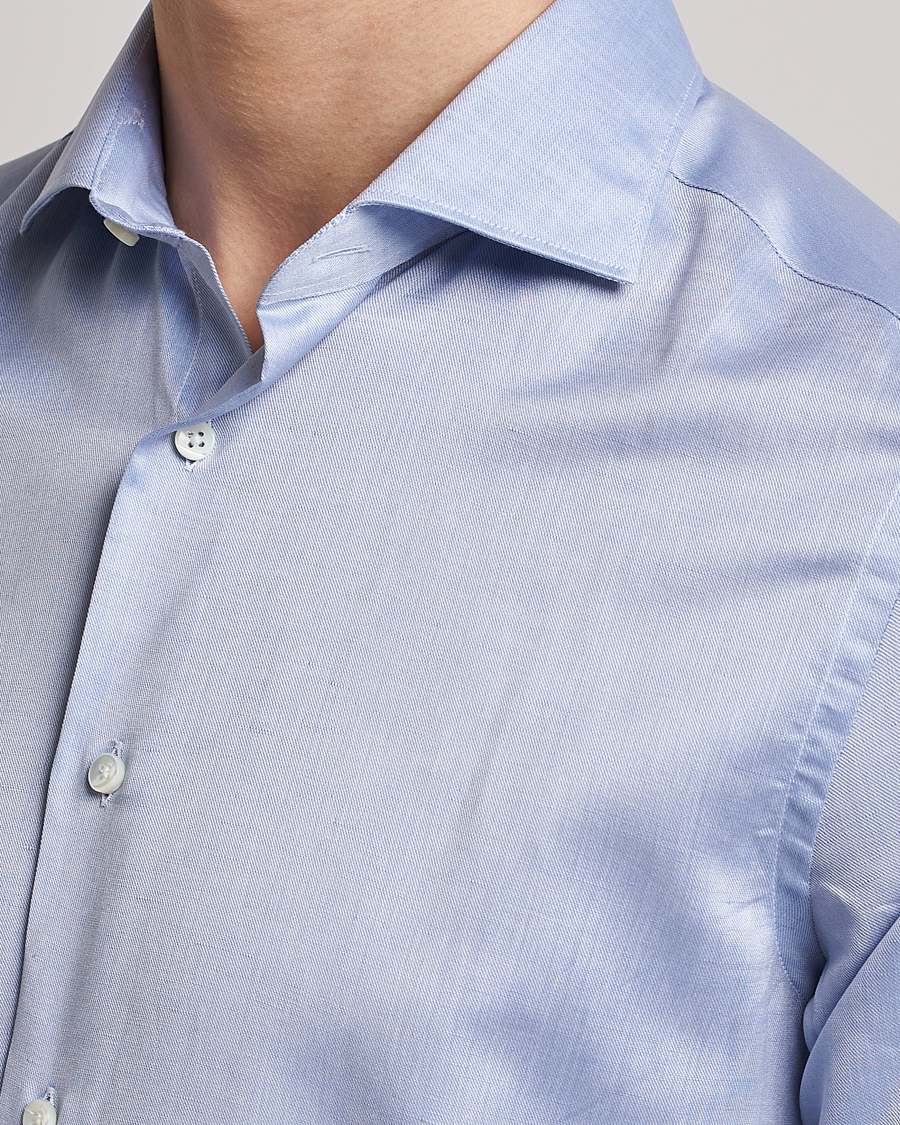 Homme | Chemises | Canali | Slim Fit Linen Shirt Light Blue