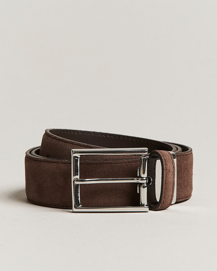 Homme | Canali Classic Belt Dark Brown Suede | Canali | Classic Belt Dark Brown Suede