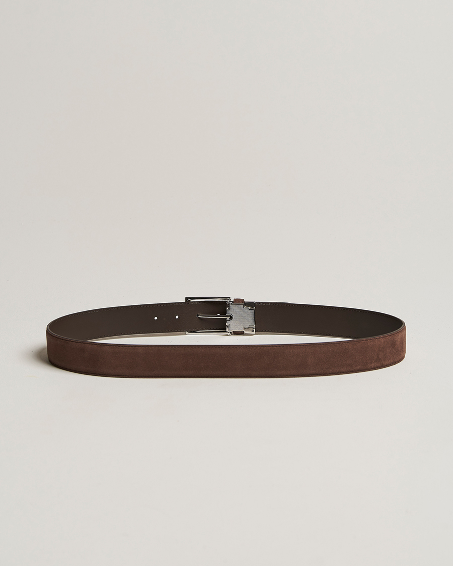 Homme | Canali Classic Belt Dark Brown Suede | Canali | Classic Belt Dark Brown Suede