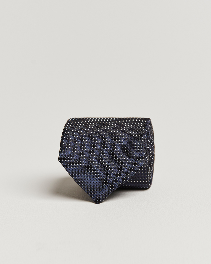 Homme | Canali Micro Jacquard Silk Tie Navy | Canali | Micro Jacquard Silk Tie Navy