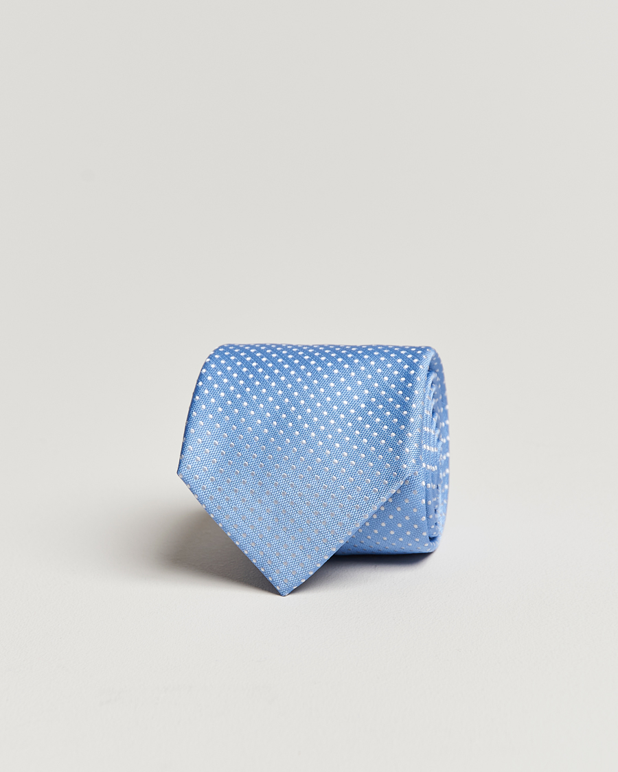 Homme | Canali Micro Dot Silk Tie Light Blue | Canali | Micro Dot Silk Tie Light Blue