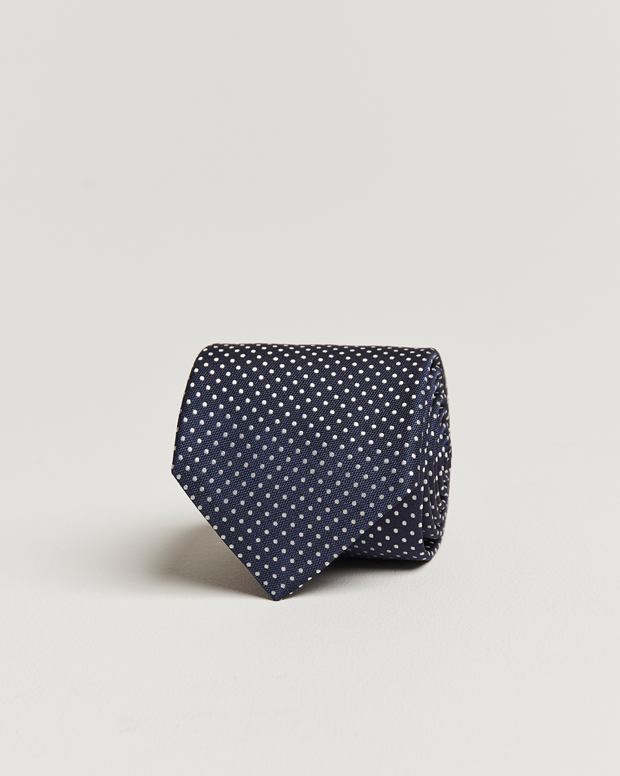 Homme | Canali Micro Dot Silk Tie Navy | Canali | Micro Dot Silk Tie Navy