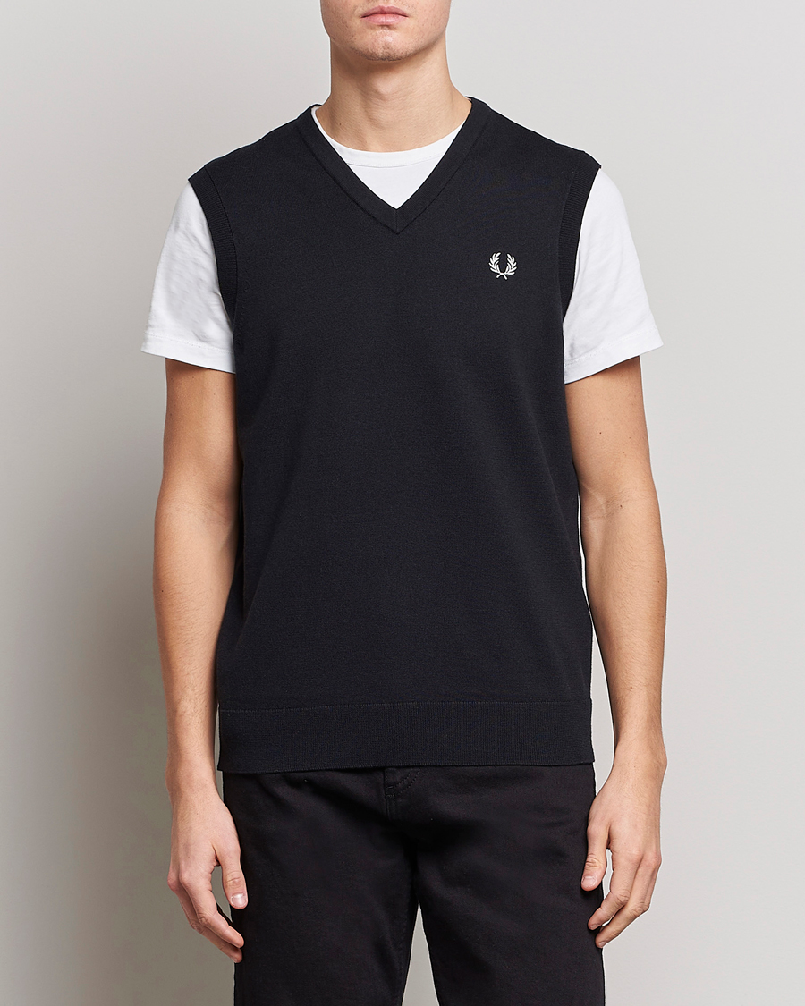 Homme | Pulls Et Tricots | Fred Perry | Classic V-Neck Tank Black