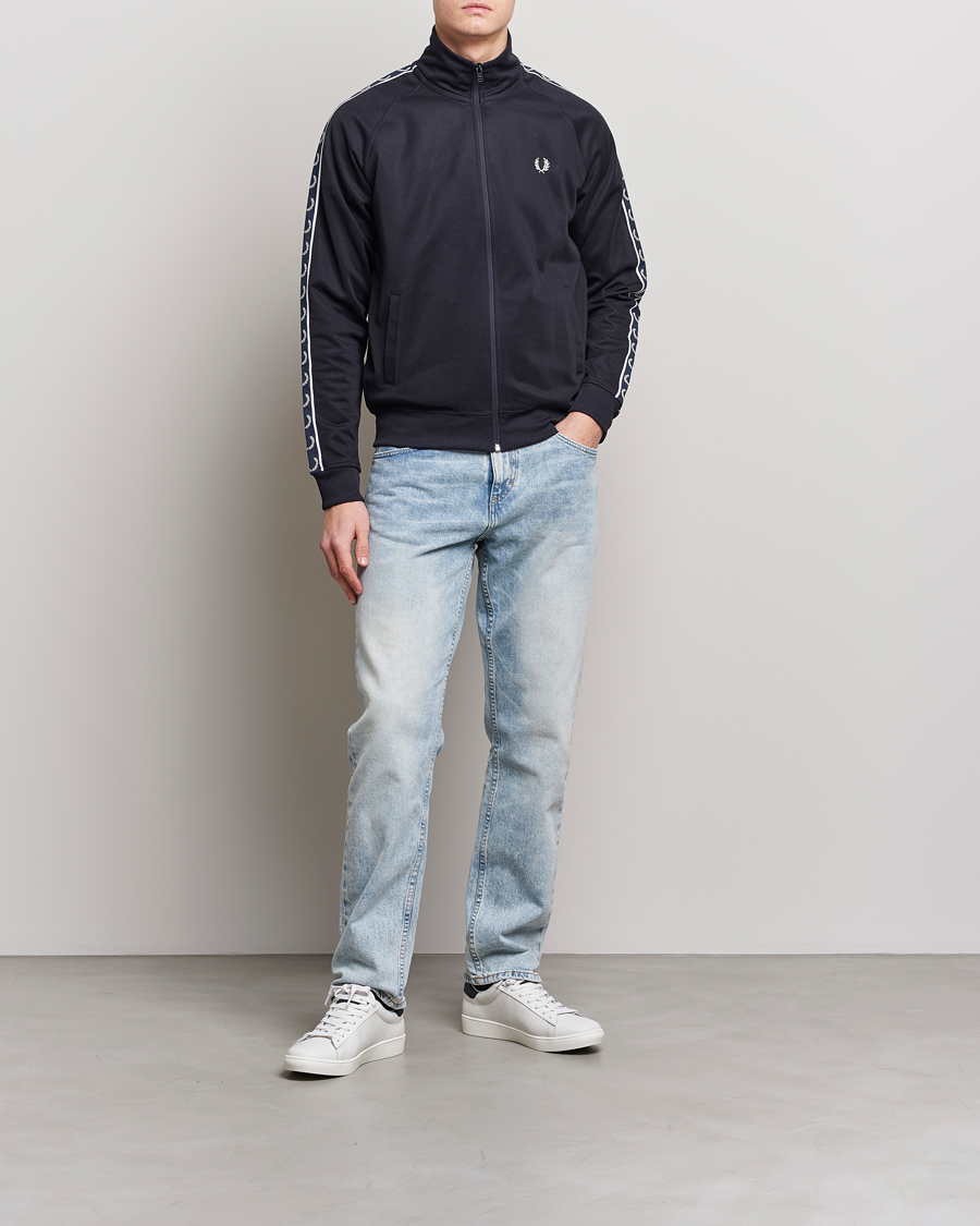 Homme | Pulls Et Tricots | Fred Perry | Taped Track Jacket Navy/White