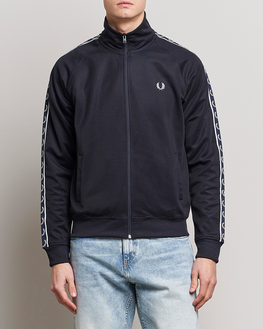Homme | Pulls Et Tricots | Fred Perry | Taped Track Jacket Navy/White
