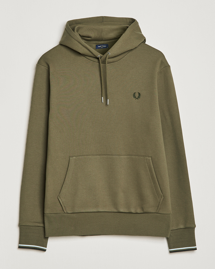 Homme | Pulls Et Tricots | Fred Perry | Tipped Hooded Sweatshirt Unifrom Green