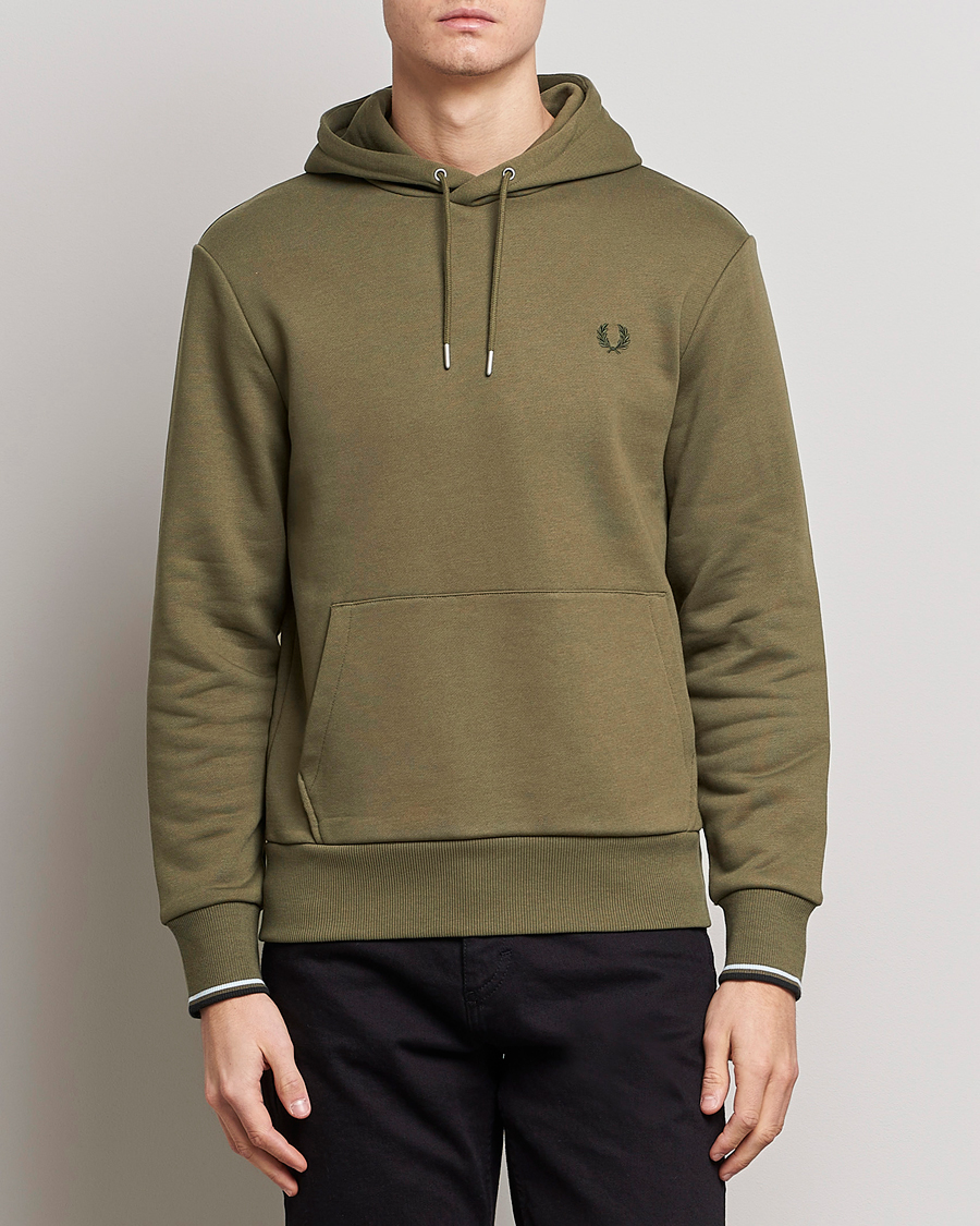 Homme | Pulls Et Tricots | Fred Perry | Tipped Hooded Sweatshirt Unifrom Green
