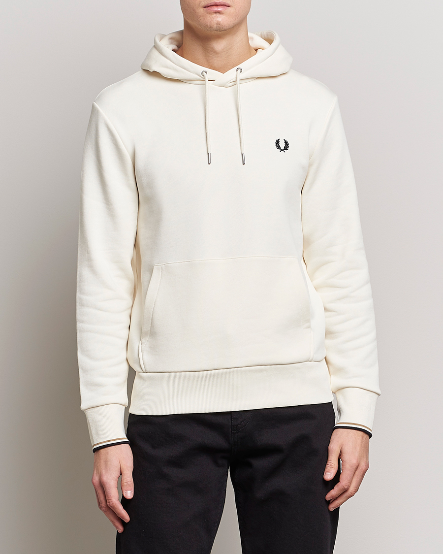 Homme | Pulls Et Tricots | Fred Perry | Tipped Hooded Sweatshirt Ecru