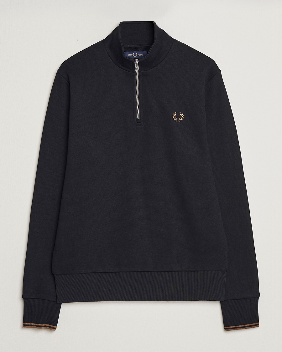 Homme | Pulls Et Tricots | Fred Perry | Half Zip Sweatshirt Black