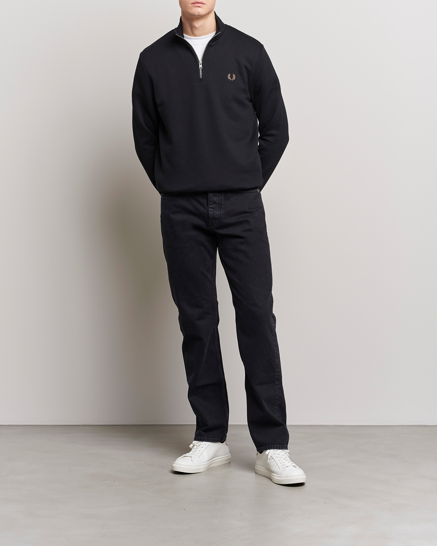 Homme | Pulls Et Tricots | Fred Perry | Half Zip Sweatshirt Black