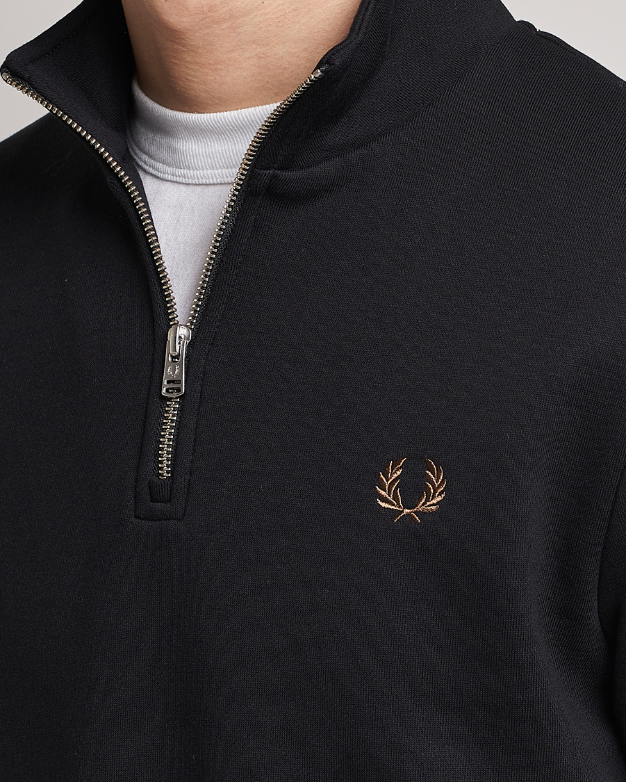 Homme | Pulls Et Tricots | Fred Perry | Half Zip Sweatshirt Black