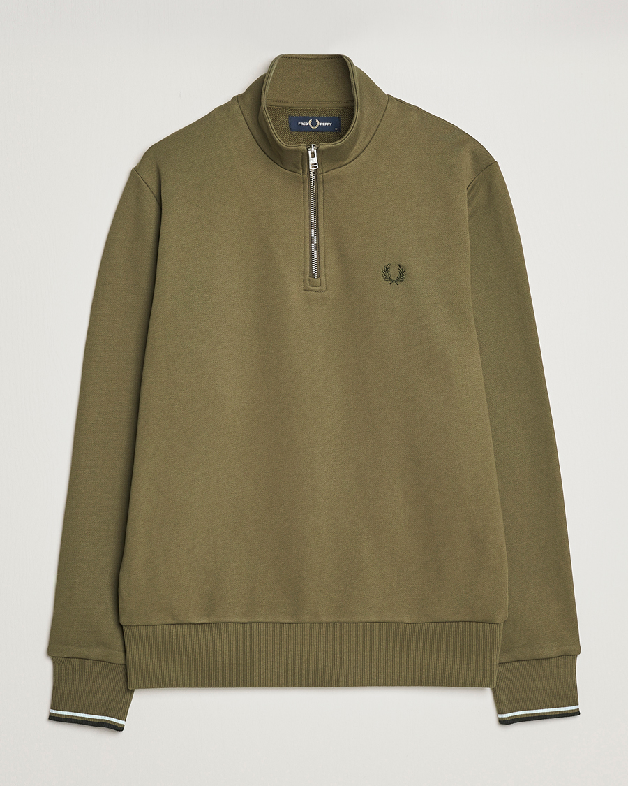 Homme | Pulls Et Tricots | Fred Perry | Half Zip Sweatshirt Uniform Green