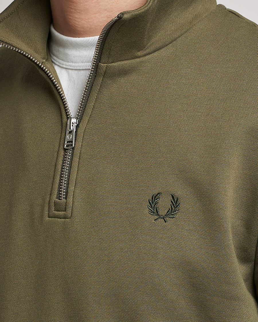 Homme | Pulls Et Tricots | Fred Perry | Half Zip Sweatshirt Uniform Green