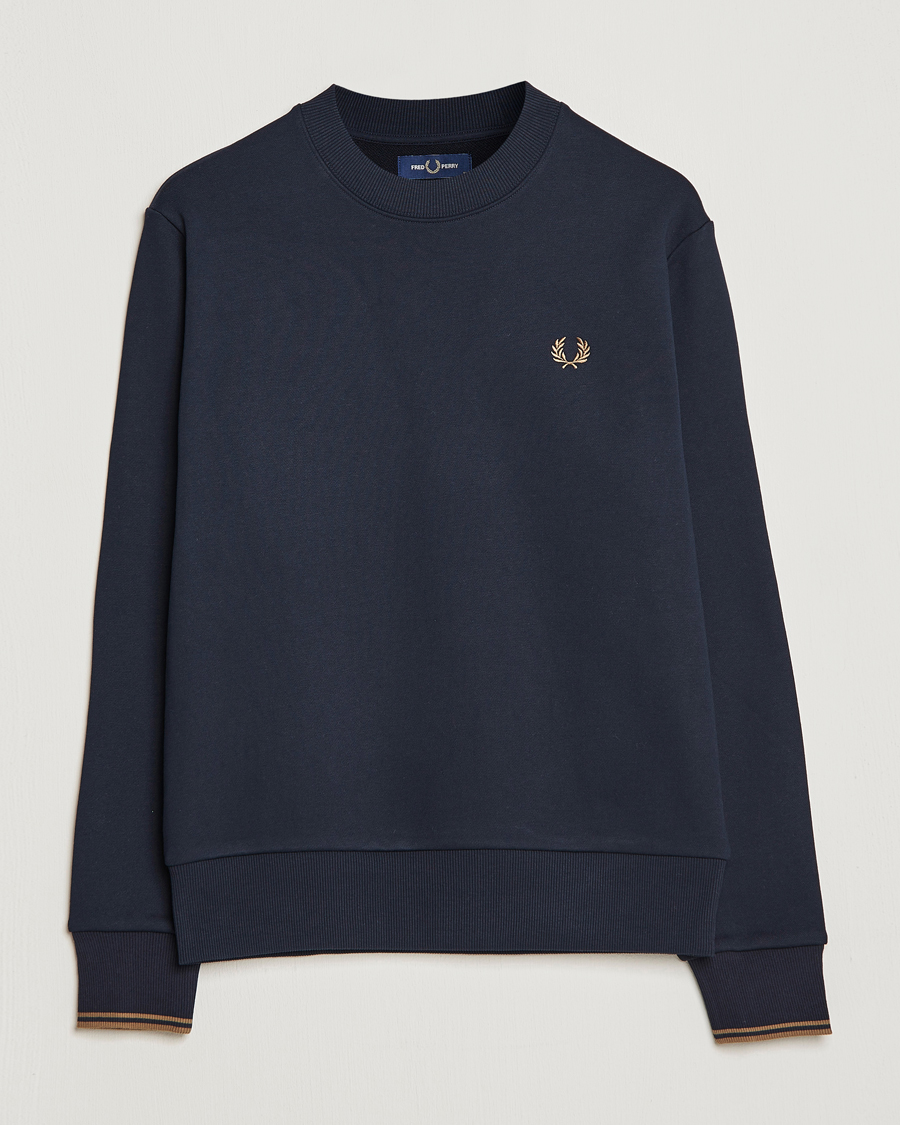 Homme | Pulls Et Tricots | Fred Perry | Crew Neck Sweatshirt Navy