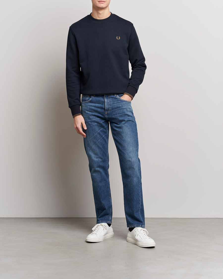 Homme | Pulls Et Tricots | Fred Perry | Crew Neck Sweatshirt Navy