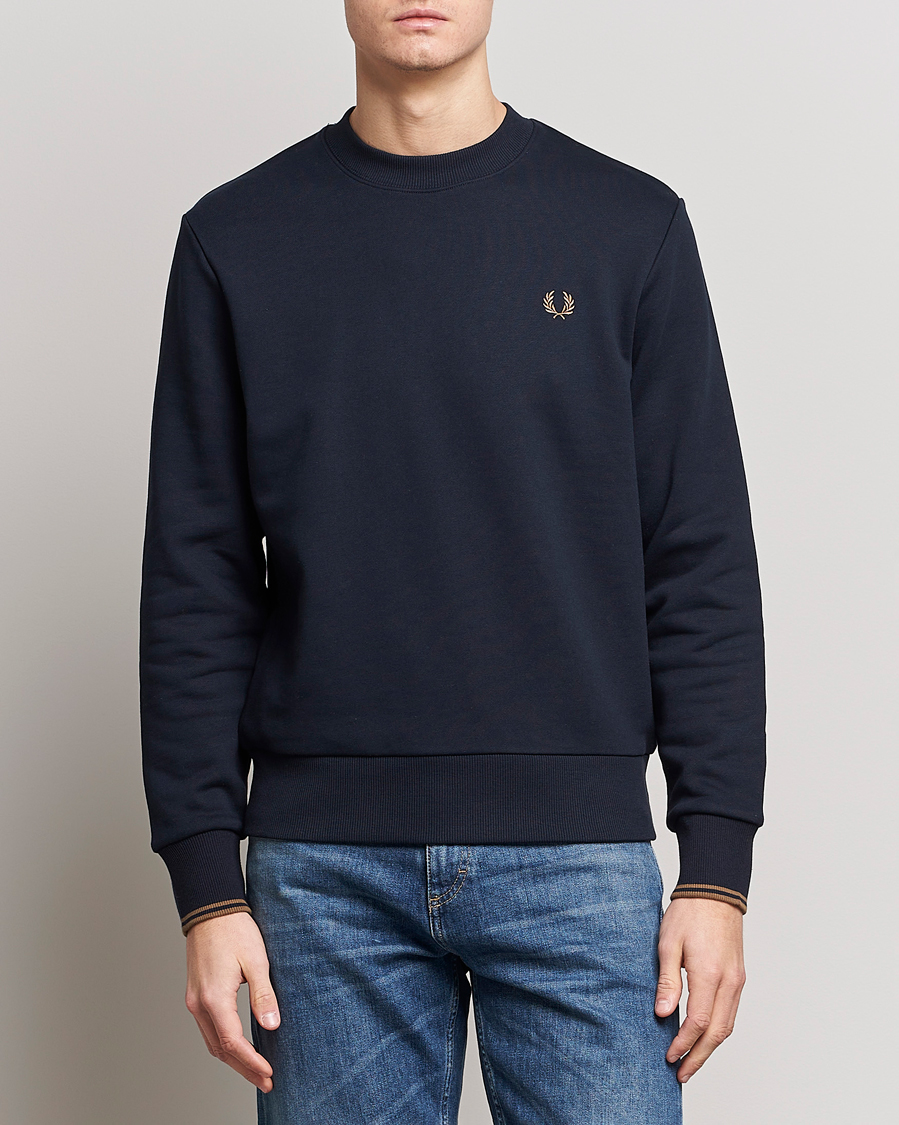 Homme | Pulls Et Tricots | Fred Perry | Crew Neck Sweatshirt Navy