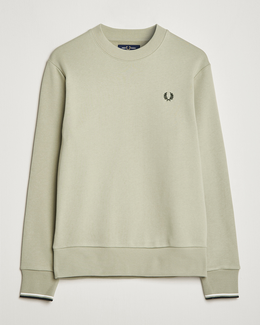 Homme | Pulls Et Tricots | Fred Perry | Crew Neck Sweatshirt Sea Gras