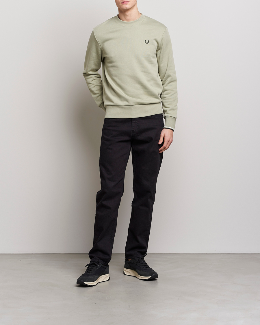 Homme | Pulls Et Tricots | Fred Perry | Crew Neck Sweatshirt Sea Gras