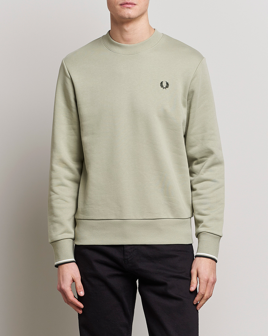 Homme | Pulls Et Tricots | Fred Perry | Crew Neck Sweatshirt Sea Gras