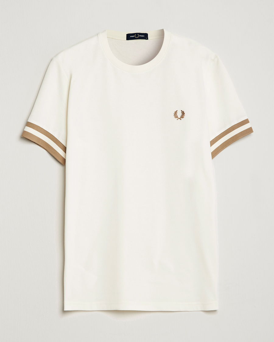 Homme | T-shirts | Fred Perry | Boled Tipped Pique T-Shirt Ecru