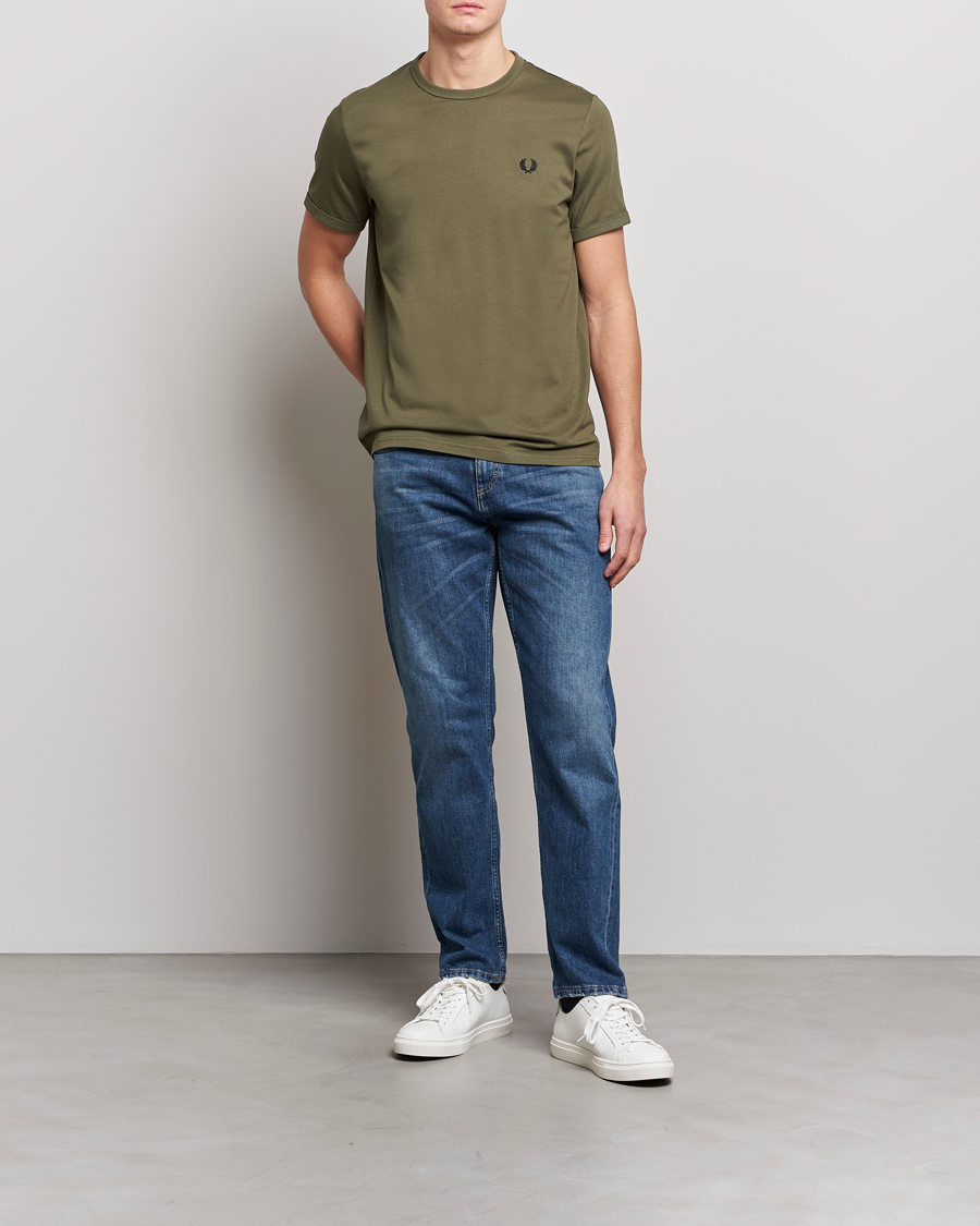 Homme | T-shirts | Fred Perry | Ringer T-Shirt Unifrom Green