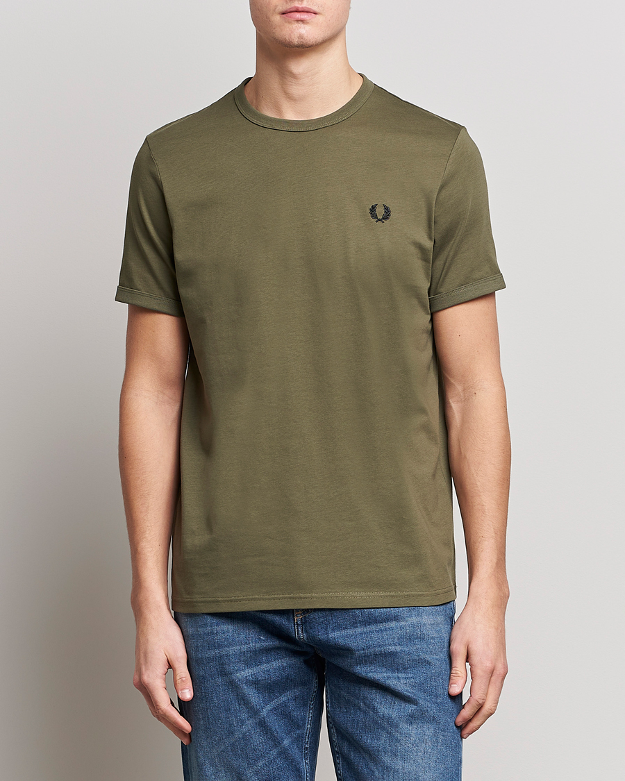 Homme | T-shirts | Fred Perry | Ringer T-Shirt Unifrom Green