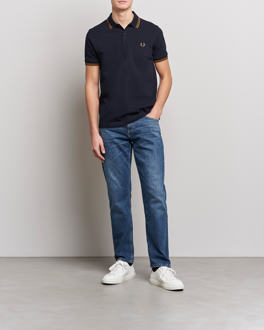 Homme | Polos | Fred Perry | Twin Tipped Polo Shirt Navy