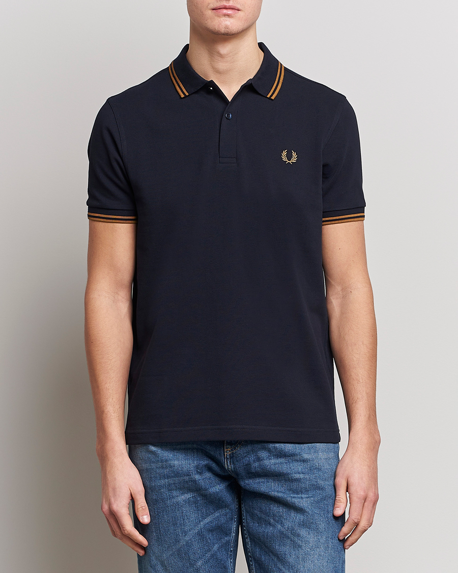 Homme | Polos | Fred Perry | Twin Tipped Polo Shirt Navy
