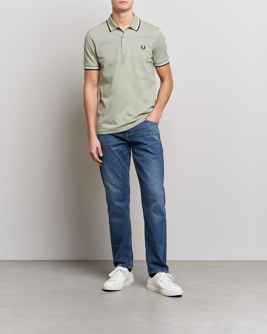 Homme | Polos | Fred Perry | Twin Tipped Polo Shirt Sea Gras