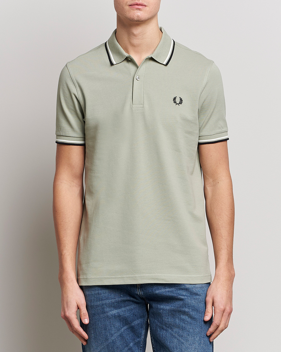 Homme | Polos | Fred Perry | Twin Tipped Polo Shirt Sea Gras