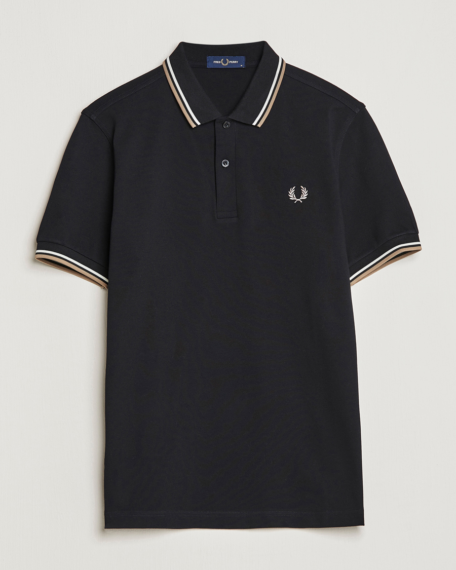 Homme | Polos | Fred Perry | Twin Tipped Polo Shirt Black