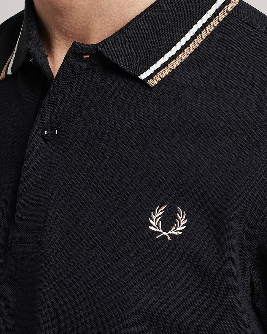 Homme | Polos | Fred Perry | Twin Tipped Polo Shirt Black