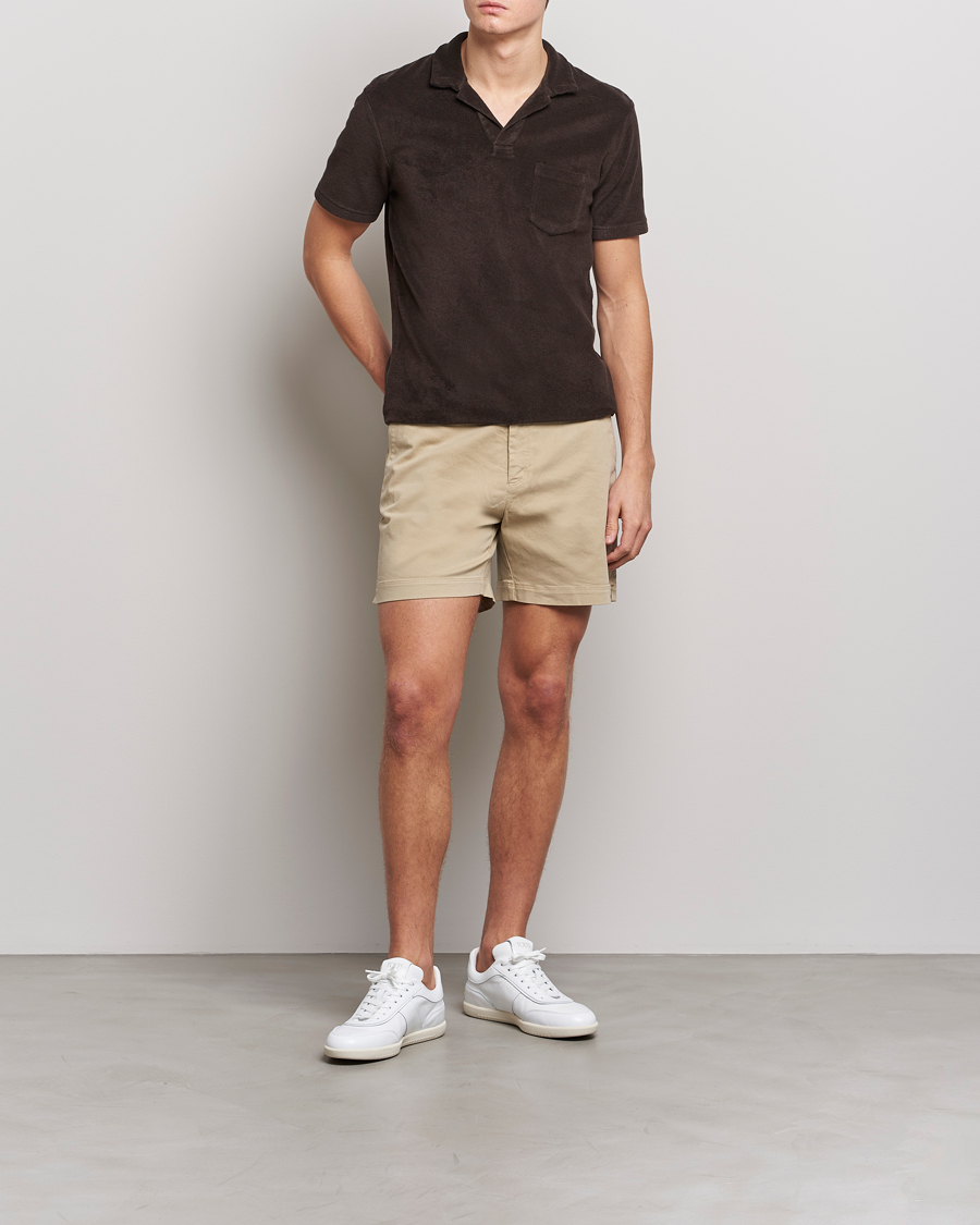 Homme | Shorts | Orlebar Brown | Bulldog Cotton Stretch Twill Shorts Sand Dune