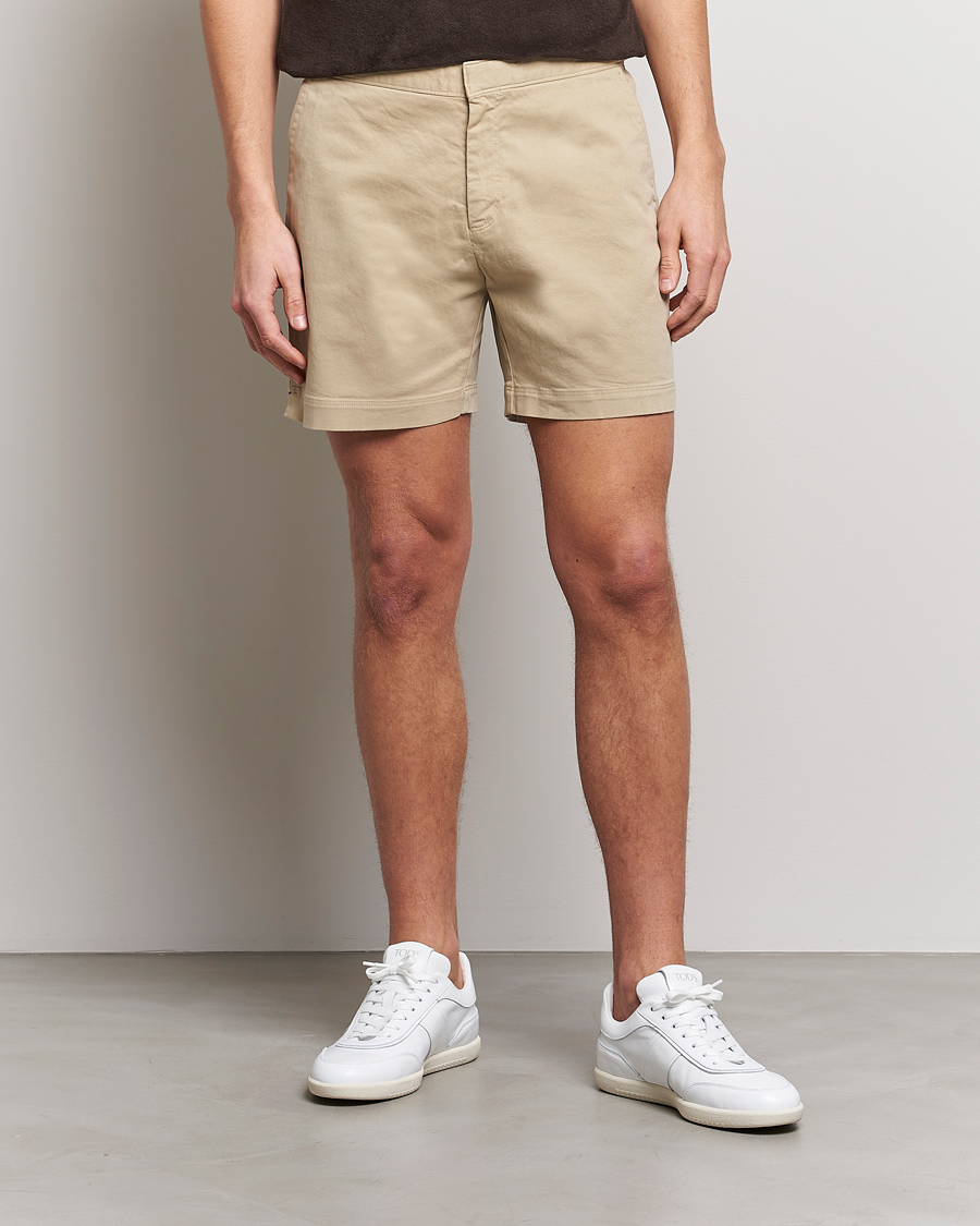 Homme | Shorts | Orlebar Brown | Bulldog Cotton Stretch Twill Shorts Sand Dune
