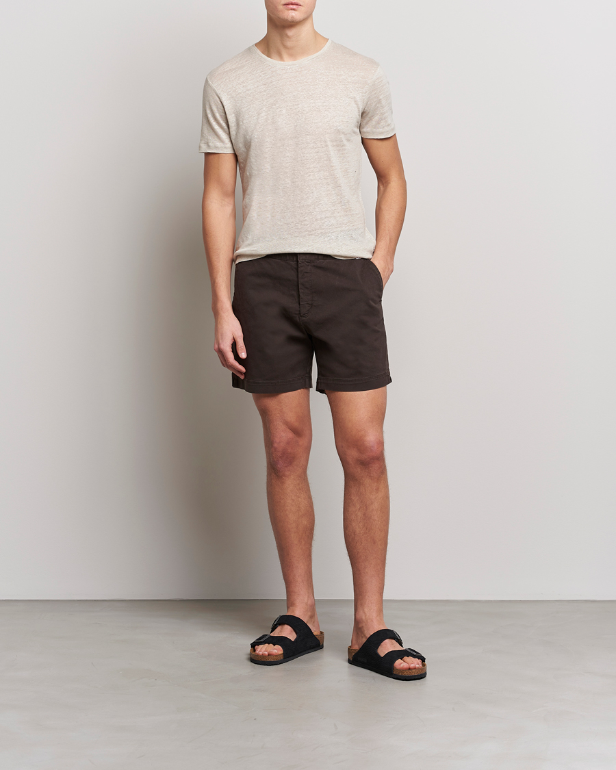 Homme | T-shirts | Orlebar Brown | OB Linen Crew Neck Tee Pebble