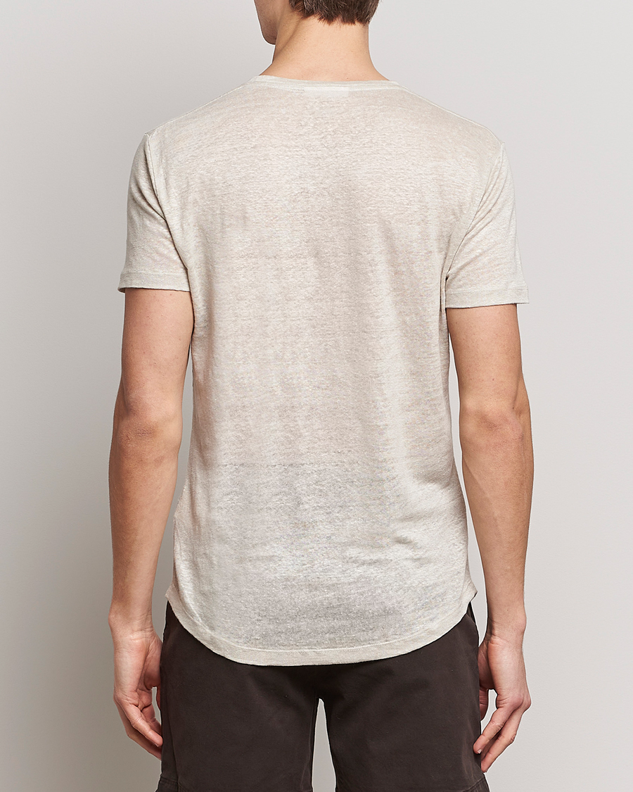 Homme | T-shirts | Orlebar Brown | OB Linen Crew Neck Tee Pebble