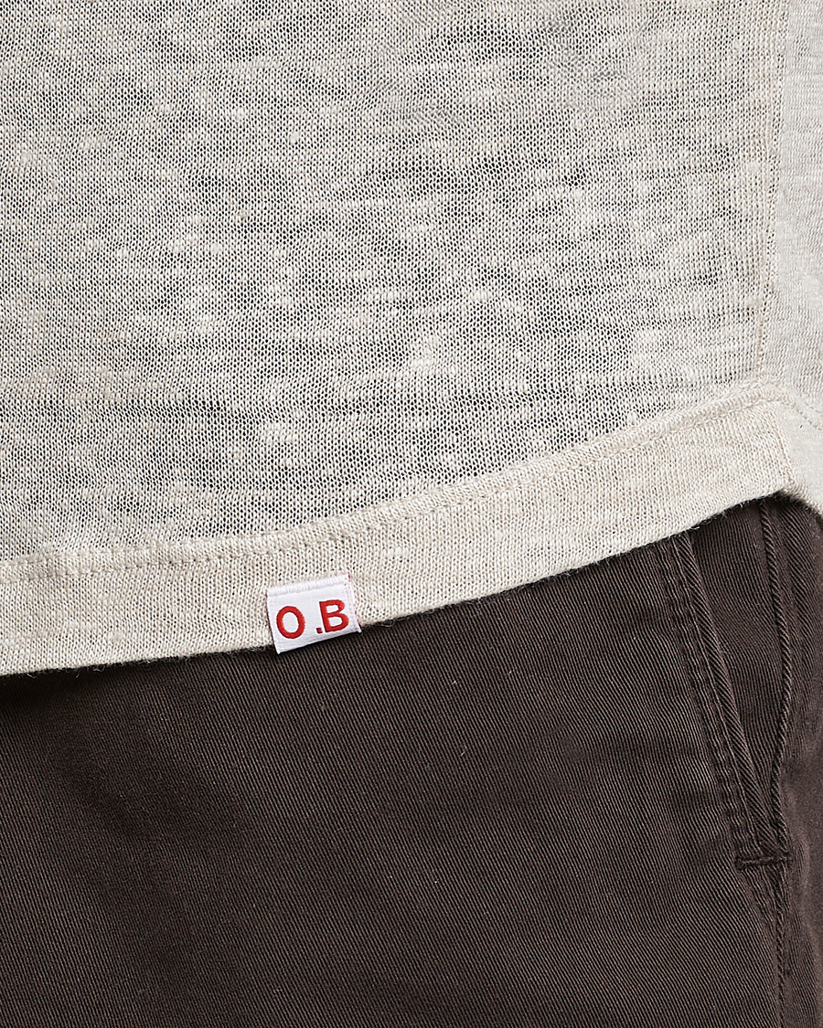 Homme | T-shirts | Orlebar Brown | OB Linen Crew Neck Tee Pebble